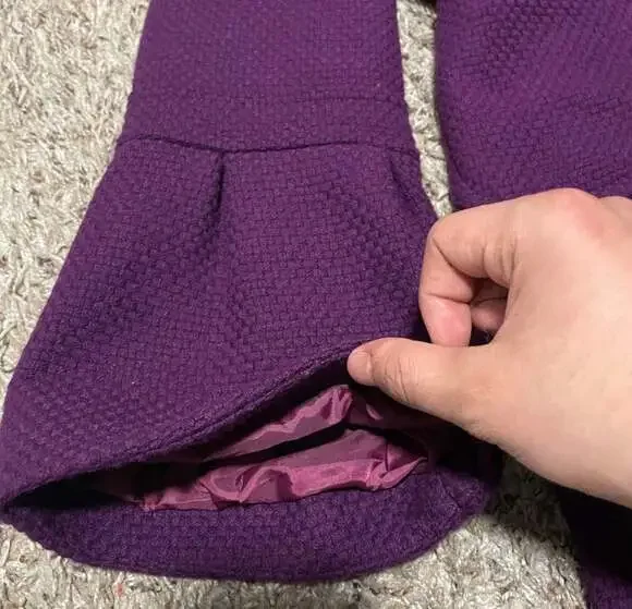 Old Navy Women's Purple Bell Sleeve Fit & Flare Peacoat - Picture 2 of 6